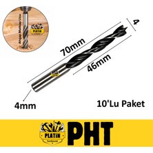PHT Ahşap Matkap Ucu 4mm x 70MM ( 10 Adet ) PLT28000301