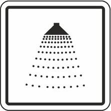 Ermap Duş Yönlendirme ve Uyarı Levhası (12 x 12 Cm)