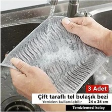 Sween Home 3 Adet Çizmez Çift Taraflı Tel Bulaşık Teli