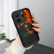 HONTINGA Xiaomi Redmi Note 14 ile Uyumlu Kılıfı Düşüme Önleyici Basitlik Anti Düşme Kamera Korumali Marlboro Desen Yumuşak Silikon Telefon Kılıfı Kadın ve Erkek Için Uygundur K2-0210
