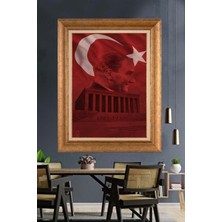 Giyense Özel Seri Altın Paspartulu Çerçeveli Atatürk Tablo C401