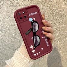HONTINGA Realme C21Y ile Uyumlu Kılıfı Düşüme Önleyici Basitlik Anti Düşme Kamera Korumali Kedi Bordo Desen Yumuşak Silikon Telefon Kılıfı Kadın ve Erkek Için Uygundur K2-7068