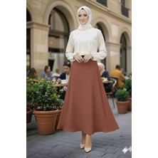 Eceylül Moda Scuba Krep Bel Lastikli Kloş ETEK(93-94CM Uzunluk)(Kısa Süreliğine Lansman Fiyatı)