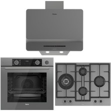 Ferre Gri Ankastre Set (D082-SA - ED078-WFA - XE64CPR Fryart Steam Airfry & Buhar Destekli)