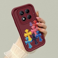 HONTINGA Xiaomi Redmi Note 14 Pro ile Uyumlu Kılıfı Düşüme Önleyici Basitlik Anti Düşme Kamera Korumali Kelebek Bordo Desen Yumuşak Silikon Telefon Kılıfı Kadın ve Erkek Için Uygundur K2-7069