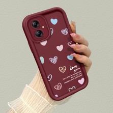 HONTINGA Samsung Galaxy A04E ile Uyumlu Kılıfı Düşüme Önleyici Basitlik Anti Düşme Kamera Korumali Renkli Bordo Desen Yumuşak Silikon Telefon Kılıfı Kadın ve Erkek Için Uygundur K2-7067