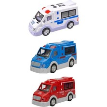 Canes Şehrin Kırılmaz Arabaları 17X7 cm Itfaiye Jandarma ve Ekip Otosu Üçlü Set