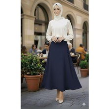 Eceylül Moda Scuba Krep Bel Lastikli Kloş ETEK(93-94CM Uzunluk)(Kısa Süreliğine Lansman Fiyatı)