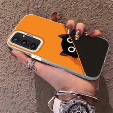 HONTINGA Samsung Galaxy S23 Fe ile Uyumlu Kılıfı Silikon Kenar Sert Arka Düşüme Önleyici Basitlik Anti Düşme Kamera Korumali Kedi Desen Telefon Kılıf Kadın ve Erkek Için Uygundur K1-0632