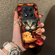 HONTINGA Xiaomi Redmi Note 14 Pro ile Uyumlu Kılıfı Silikon Kenar Sert Arka Düşüme Önleyici Basitlik Anti Düşme Kamera Korumali Şirin Kedi Desen Telefon Kılıf Kadın ve Erkek Için Uygundur K1-0631