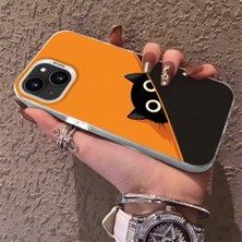 HONTINGA iPhone 15 ile Uyumlu Kılıfı Silikon Kenar Sert Arka Düşüme Önleyici Basitlik Anti Düşme Kamera Korumali Kedi Desen Telefon Kılıf Kadın ve Erkek Için Uygundur K1-0632