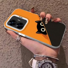 HONTINGA Realme C55 ile Uyumlu Kılıfı Silikon Kenar Sert Arka Düşüme Önleyici Basitlik Anti Düşme Kamera Korumali Kedi Desen Telefon Kılıf Kadın ve Erkek Için Uygundur K1-0632