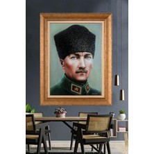 Giyense Özel Seri Altın Paspartulu Çerçeveli Atatürk Tablo C203
