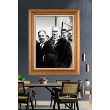 Giyense Özel Seri Altın Paspartulu Çerçeveli Atatürk Tablo C290