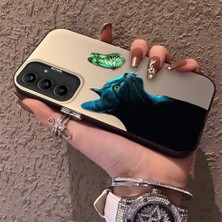 HONTINGA Samsung Galaxy A25 ile Uyumlu Kılıfı Silikon Kenar Sert Arka Düşüme Önleyici Basitlik Anti Düşme Kamera Korumali Kedi Desen Telefon Kılıf Kadın ve Erkek Için Uygundur K1-0632