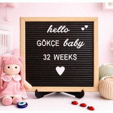 Fikir Store Ahşap Çerçeveli Özelleştirilebilir Yazı Panosu Mesaj Tahtası Siyah Zemin Beyaz Harf Setli