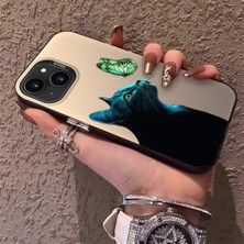 HONTINGA iPhone 15 Plus ile Uyumlu Kılıfı Silikon Kenar Sert Arka Düşüme Önleyici Basitlik Anti Düşme Kamera Korumali Kedi Desen Telefon Kılıf Kadın ve Erkek Için Uygundur K1-0632