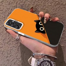 HONTINGA Samsung Galaxy A24 ile Uyumlu Kılıfı Silikon Kenar Sert Arka Düşüme Önleyici Basitlik Anti Düşme Kamera Korumali Kedi Desen Telefon Kılıf Kadın ve Erkek Için Uygundur K1-0632