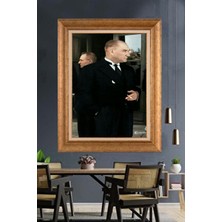 Giyense Özel Seri Altın Paspartulu Çerçeveli Atatürk Tablo C154