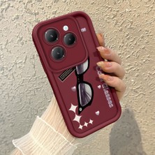 HONTINGA Infinix Hot 40 ile Uyumlu Kılıfı Düşüme Önleyici Basitlik Anti Düşme Kamera Korumali Kedi Bordo Desen Yumuşak Silikon Telefon Kılıfı Kadın ve Erkek Için Uygundur K2-7068