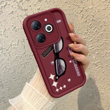 HONTINGA Tecno Spark 20 ile Uyumlu Kılıfı Düşüme Önleyici Basitlik Anti Düşme Kamera Korumali Kedi Bordo Desen Yumuşak Silikon Telefon Kılıfı Kadın ve Erkek Için Uygundur K2-7068