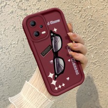 HONTINGA Poco X5 5g ile Uyumlu Kılıfı Düşüme Önleyici Basitlik Anti Düşme Kamera Korumali Kedi Bordo Desen Yumuşak Silikon Telefon Kılıfı Kadın ve Erkek Için Uygundur K2-7068