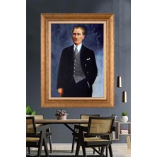 Giyense Özel Seri Altın Paspartulu Çerçeveli Atatürk Tablo C488