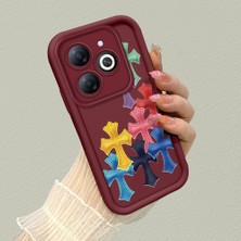 HONTINGA Tecno Spark 20 ile Uyumlu Kılıfı Düşüme Önleyici Basitlik Anti Düşme Kamera Korumali Kelebek Bordo Desen Yumuşak Silikon Telefon Kılıfı Kadın ve Erkek Için Uygundur K2-7069