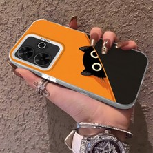 HONTINGA Poco M6 ile Uyumlu Kılıfı Silikon Kenar Sert Arka Düşüme Önleyici Basitlik Anti Düşme Kamera Korumali Kedi Desen Telefon Kılıf Kadın ve Erkek Için Uygundur K1-0632