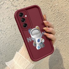 HONTINGA Samsung Galaxy M14 ile Uyumlu Kılıfı Düşüme Önleyici Basitlik Anti Düşme Kamera Korumali Şirin Bordo Desen Yumuşak Silikon Telefon Kılıfı Kadın ve Erkek Için Uygundur K2-7071