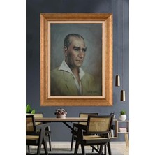 Giyense Özel Seri Altın Paspartulu Çerçeveli Atatürk Tablo C105