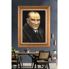 Giyense Özel Seri Altın Paspartulu Çerçeveli Atatürk Tablo C168