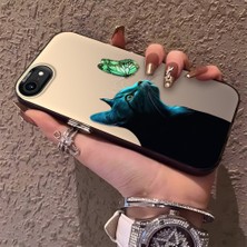 HONTINGA iPhone 8 ile Uyumlu Kılıfı Silikon Kenar Sert Arka Düşüme Önleyici Basitlik Anti Düşme Kamera Korumali Kedi Desen Telefon Kılıf Kadın ve Erkek Için Uygundur K1-0632