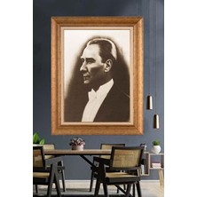 Giyense Özel Seri Altın Paspartulu Çerçeveli Atatürk Tablo C412