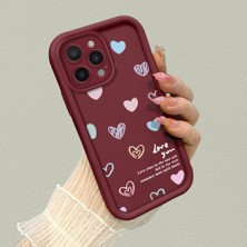 HONTINGA iPhone 16 Pro ile Uyumlu Kılıfı Düşüme Önleyici Basitlik Anti Düşme Kamera Korumali Renkli Bordo Desen Yumuşak Silikon Telefon Kılıfı Kadın ve Erkek Için Uygundur K2-7067