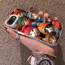 HONTINGA iPhone 16E ile Uyumlu Kılıfı Silikon Kenar Sert Arka Düşüme Önleyici Basitlik Anti Düşme Kamera Korumali Şirin Kedi Desen Telefon Kılıf Kadın ve Erkek Için Uygundur K1-0631