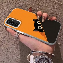 HONTINGA Samsung Galaxy M13 ile Uyumlu Kılıfı Silikon Kenar Sert Arka Düşüme Önleyici Basitlik Anti Düşme Kamera Korumali Kedi Desen Telefon Kılıf Kadın ve Erkek Için Uygundur K1-0632