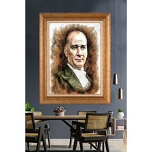 Giyense Özel Seri Altın Paspartulu Çerçeveli Atatürk Tablo C62