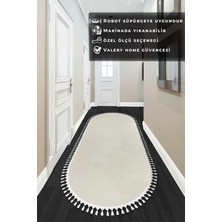 Valery Home Peluş Comfort Yolluk Ekru Oval Pon Pon 80 x 400