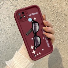 HONTINGA Realme C21 ile Uyumlu Kılıfı Düşüme Önleyici Basitlik Anti Düşme Kamera Korumali Kedi Bordo Desen Yumuşak Silikon Telefon Kılıfı Kadın ve Erkek Için Uygundur K2-7068