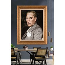 Giyense Özel Seri Altın Paspartulu Çerçeveli Atatürk Tablo C358