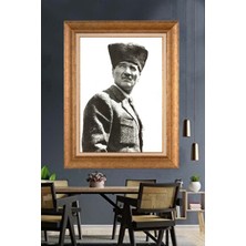 Giyense Özel Seri Altın Paspartulu Çerçeveli Atatürk Tablo C411