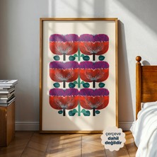Persona Istanbul Artificial Collection "nordic Folklore" - Geometrik Iskandinav Çiçek Posteri (Çerçevesiz)