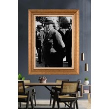 Giyense Özel Seri Altın Paspartulu Çerçeveli Atatürk Tablo C116