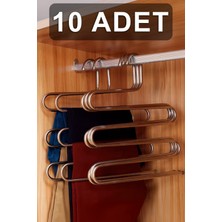 Fesya Home 10 Adet 5 Katlı Metal Pantolon ve Şal Askısı Dolap Içi Eşarp Askısı Çoklu Askılık