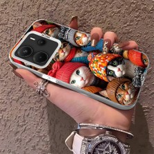 HONTINGA Xiaomi Redmi Note 14 ile Uyumlu Kılıfı Silikon Kenar Sert Arka Düşüme Önleyici Basitlik Anti Düşme Kamera Korumali Şirin Kedi Desen Telefon Kılıf Kadın ve Erkek Için Uygundur K1-0631