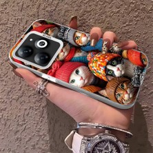 HONTINGA Tecno Spark 20C ile Uyumlu Kılıfı Silikon Kenar Sert Arka Düşüme Önleyici Basitlik Anti Düşme Kamera Korumali Şirin Kedi Desen Telefon Kılıf Kadın ve Erkek Için Uygundur K1-0631