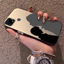 HONTINGA Realme C15 ile Uyumlu Kılıfı Silikon Kenar Sert Arka Düşüme Önleyici Basitlik Anti Düşme Kamera Korumali Çift Desen Telefon Kılıf Kadın ve Erkek Için Uygundur K1-0633
