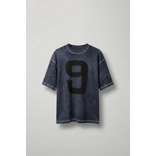 Abluka Online Erkek Dikiş Detaylı Waffle Kumaş Oversize T-Shirt Mavi