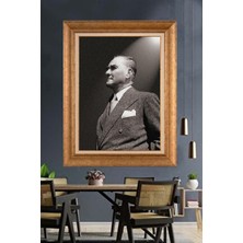 Giyense Özel Seri Altın Paspartulu Çerçeveli Atatürk Tablo C469
